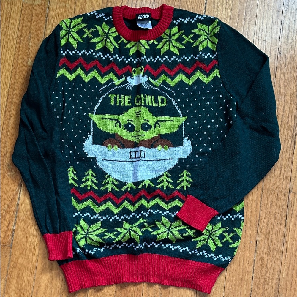 Star Wars Crewneck Sweater with The Child in Green & Red